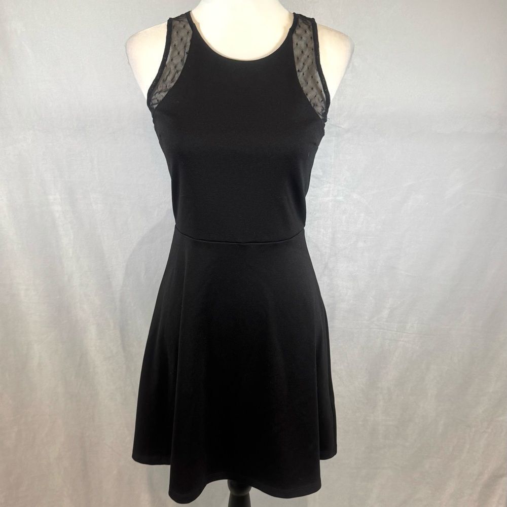 H&M lace lined black fit and flare dress size small